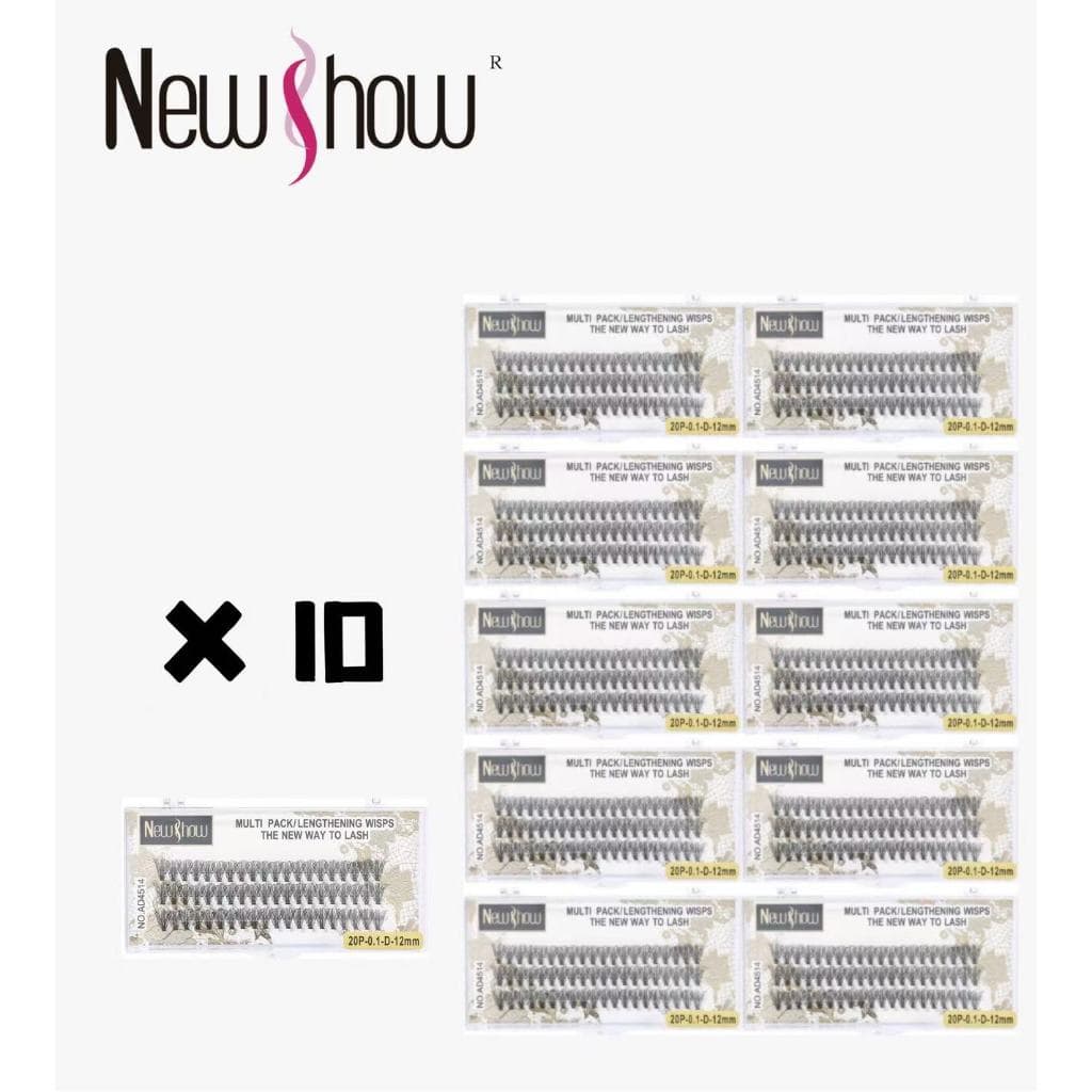 New Show Cílios Tufos Sem Nó 10 Caixas- 12P/20P/30P/40P-0.10-D Extensão de Cilios Alongamento