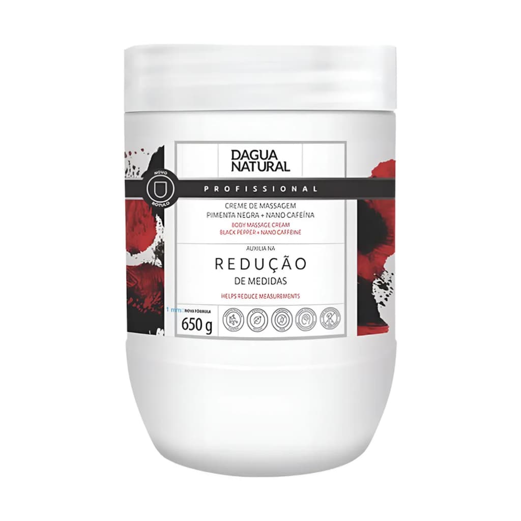 Creme Massagem Redutor Medidas Pimenta Negra 650g D'Agua Natural