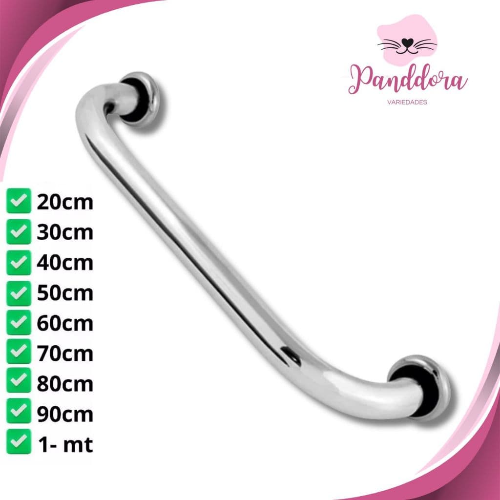 Alça de Apoio em Aluminio Cromado de 20cm até 1Metro Para Banheiro, Corredores, Piscinas, Corrimão