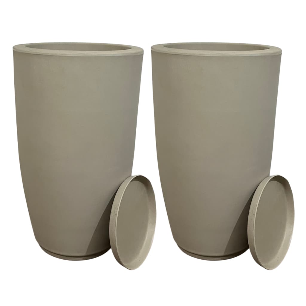 Kit 2 Vasos Planta Coluna Bojo Jateado Fosco Alto 55cm Decoração Fachada Casa Jardim Vaso Escritório