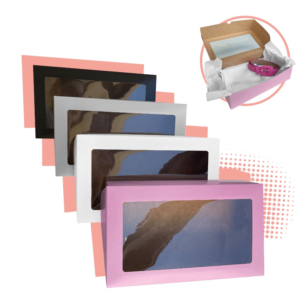 Kit Caixas De Presente Com Visor 27x16x7cm Festa Aniversário Lembrancinha Cosméticos Roupas