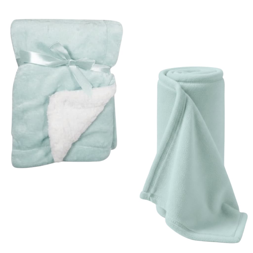 Kit 2 Itens Bebe - Cobertor dupla face c/ sherpa + Manta soft - Kit essencial do bebe