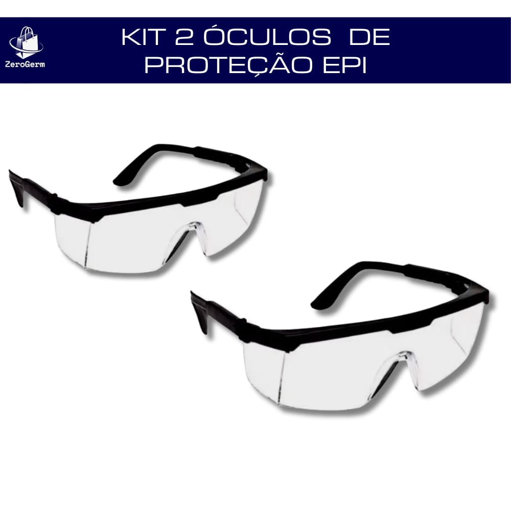 Kit 2 Óculos de Proteção EPI Transparente Incolor Segurança