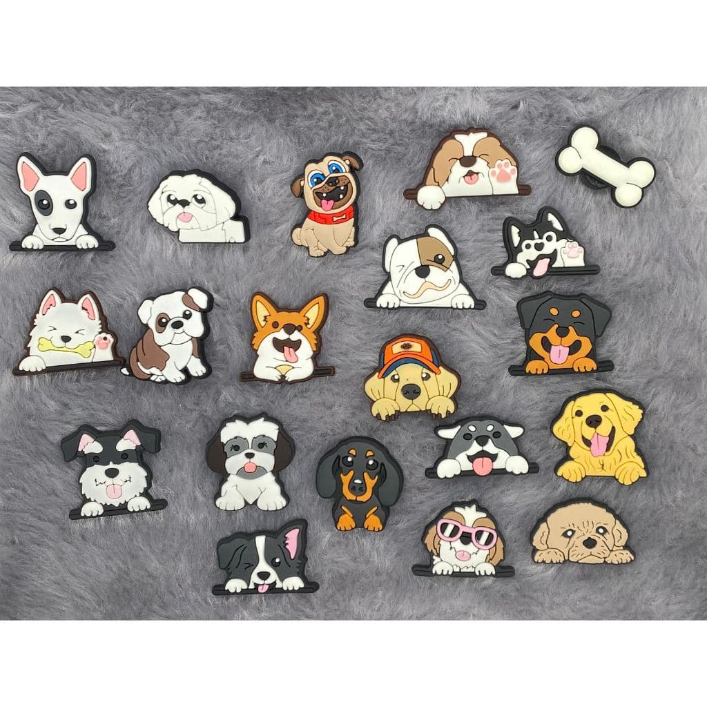 Kit 4 A 10 Peças Pins/Bottons Emborrachados Para Babuche - Cachorrinhos