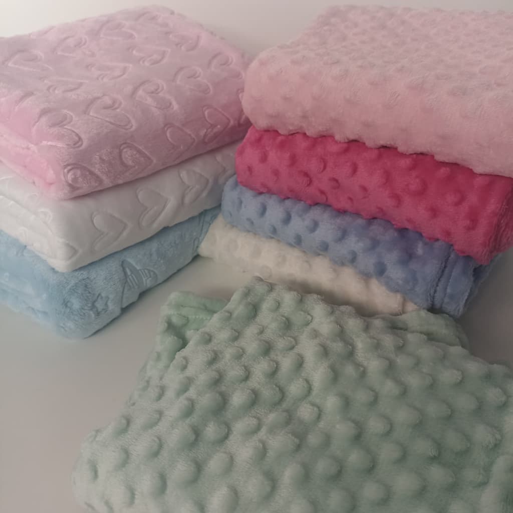 Kit 2 Mantas de Bebe Menina Menino 3D Pipoquinha Cobertor Microfibra RN Mantinhas Saída Maternidade