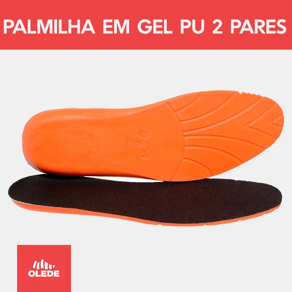 Kit com 2 ou 1  par de Palmilha de Gel PU Ortopédica Sapatos Tênis Sapatênis e chuteiras  Numeração 35 ao 48