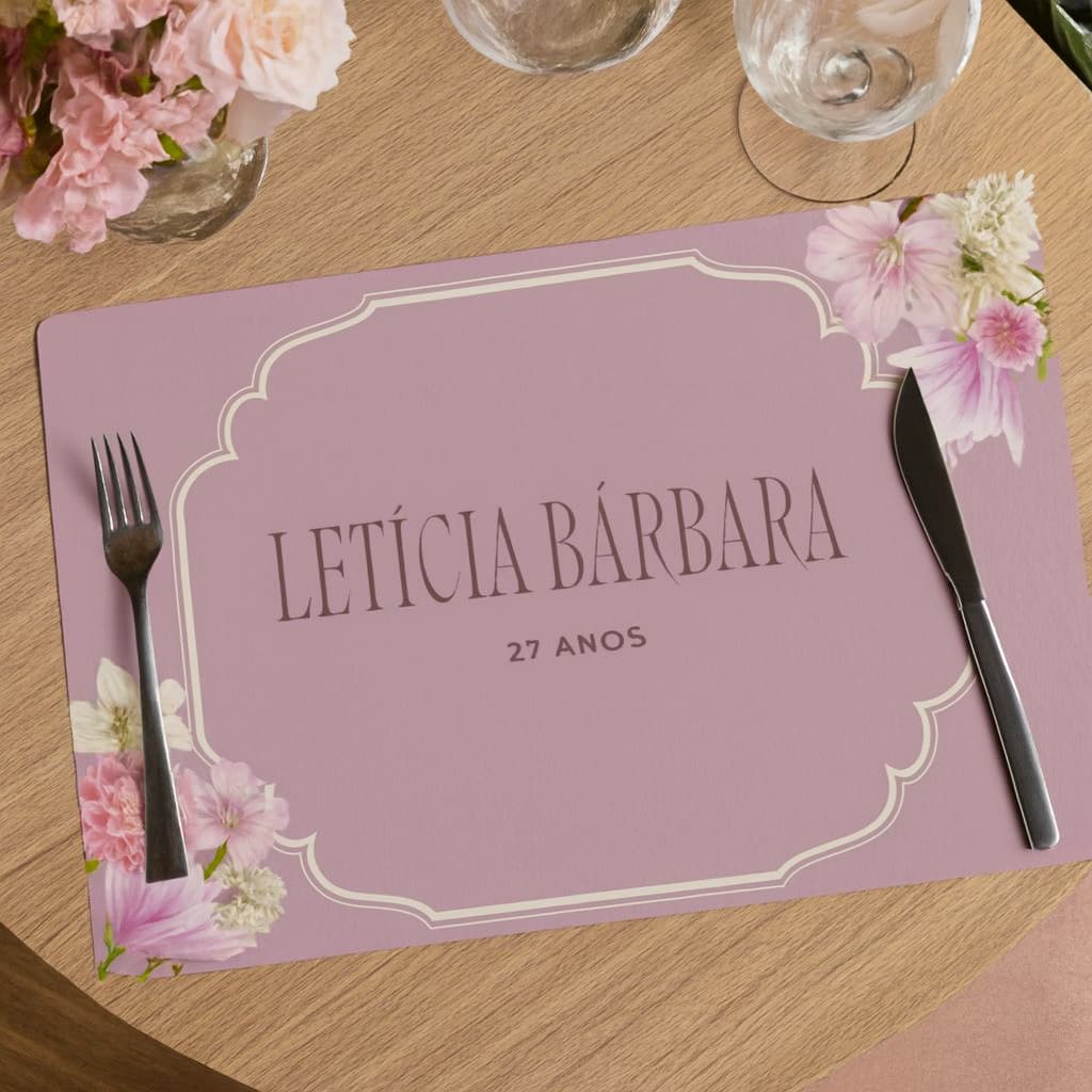 ENVIO RÁPIDO Jogo Americano Descartável Personalizado Floral | TODOS OS TEMAS