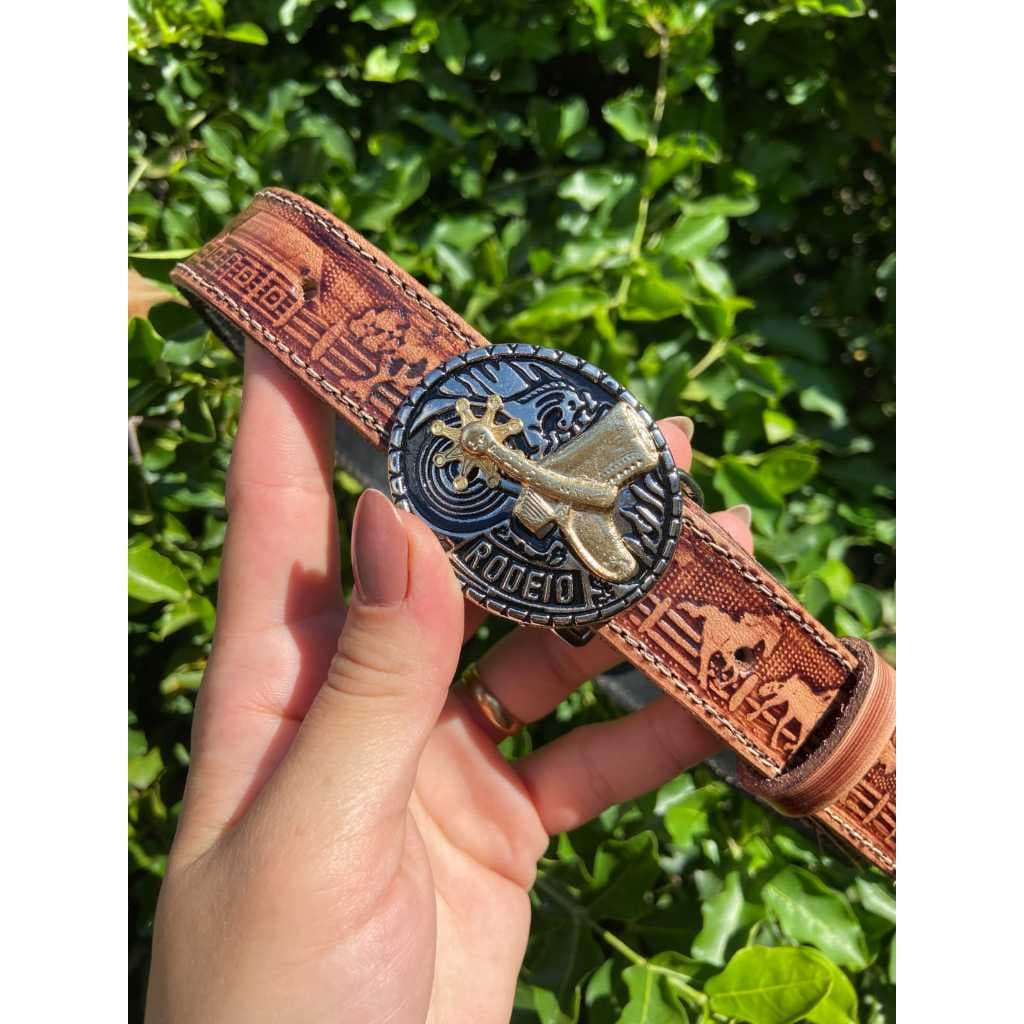 Cinto Fivela Country Bota Infantil Rodeio Vaquejada Festa Junina 100% COURO BOVINO !!!