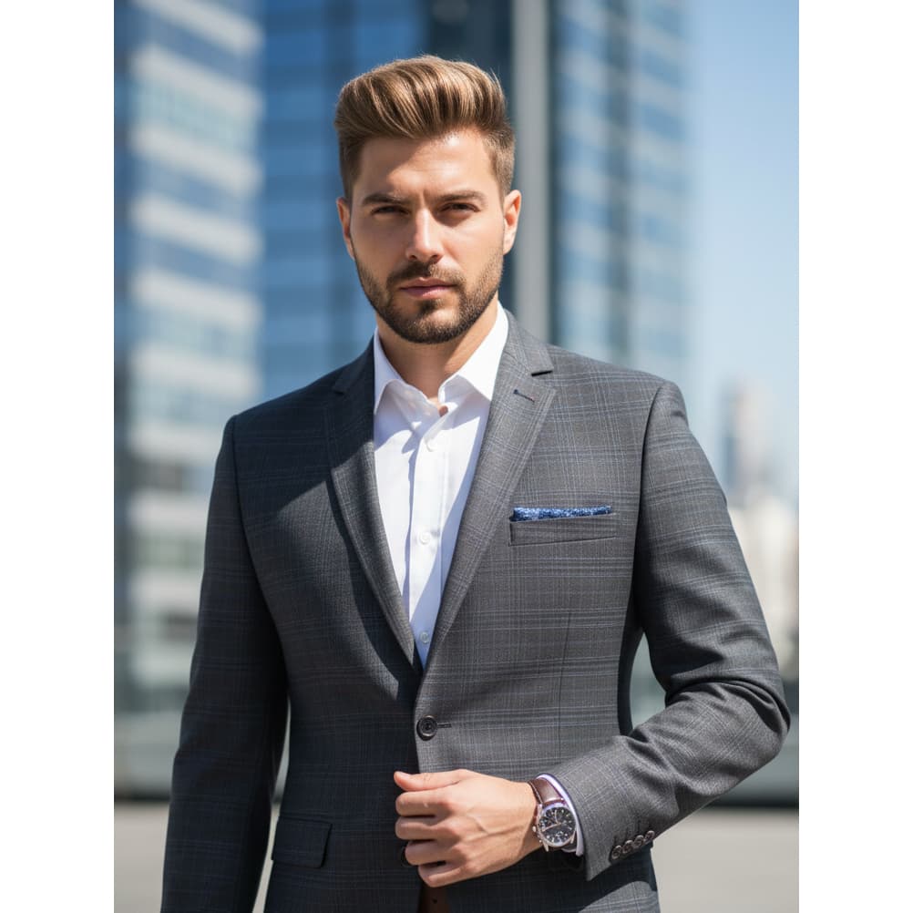 Terno Poliviscose Xadrez de Alfaiataria Luxo Exclusivo para Casamento