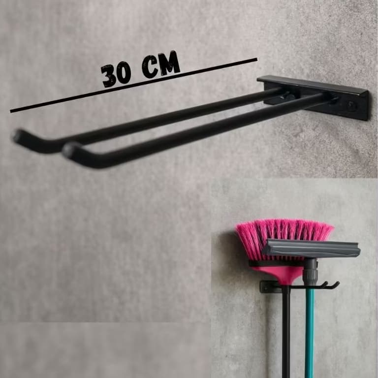 Suporte Organizador Porta Vassouras e Rodos 30cm em Ferro