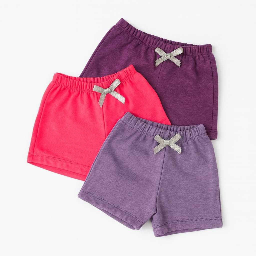 Kit com 3 Bermuda Shorts Infantil Menina em Moletinho Super Qualidade