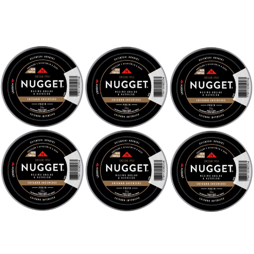 Kit c/ 6 Ceras em Pasta Nugget 36g Preto