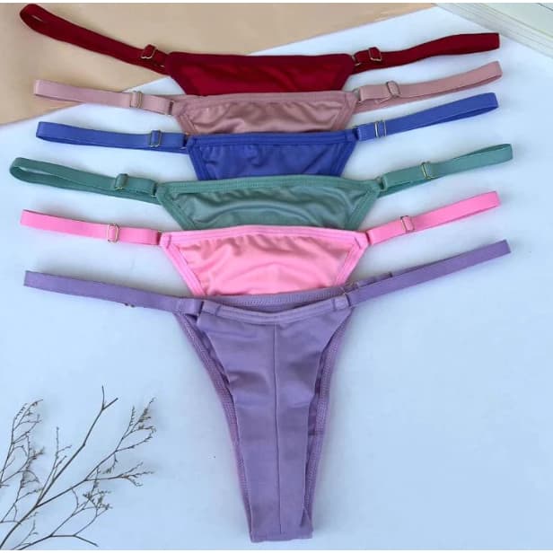 Kit Calcinhas com Regulagem Fio Duplo Microfibra Fio Dental Tanga