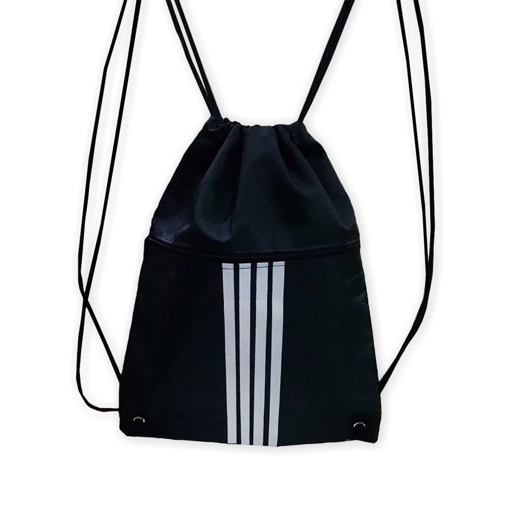 Mochila saco esportivo cordão treino futebol academia listras