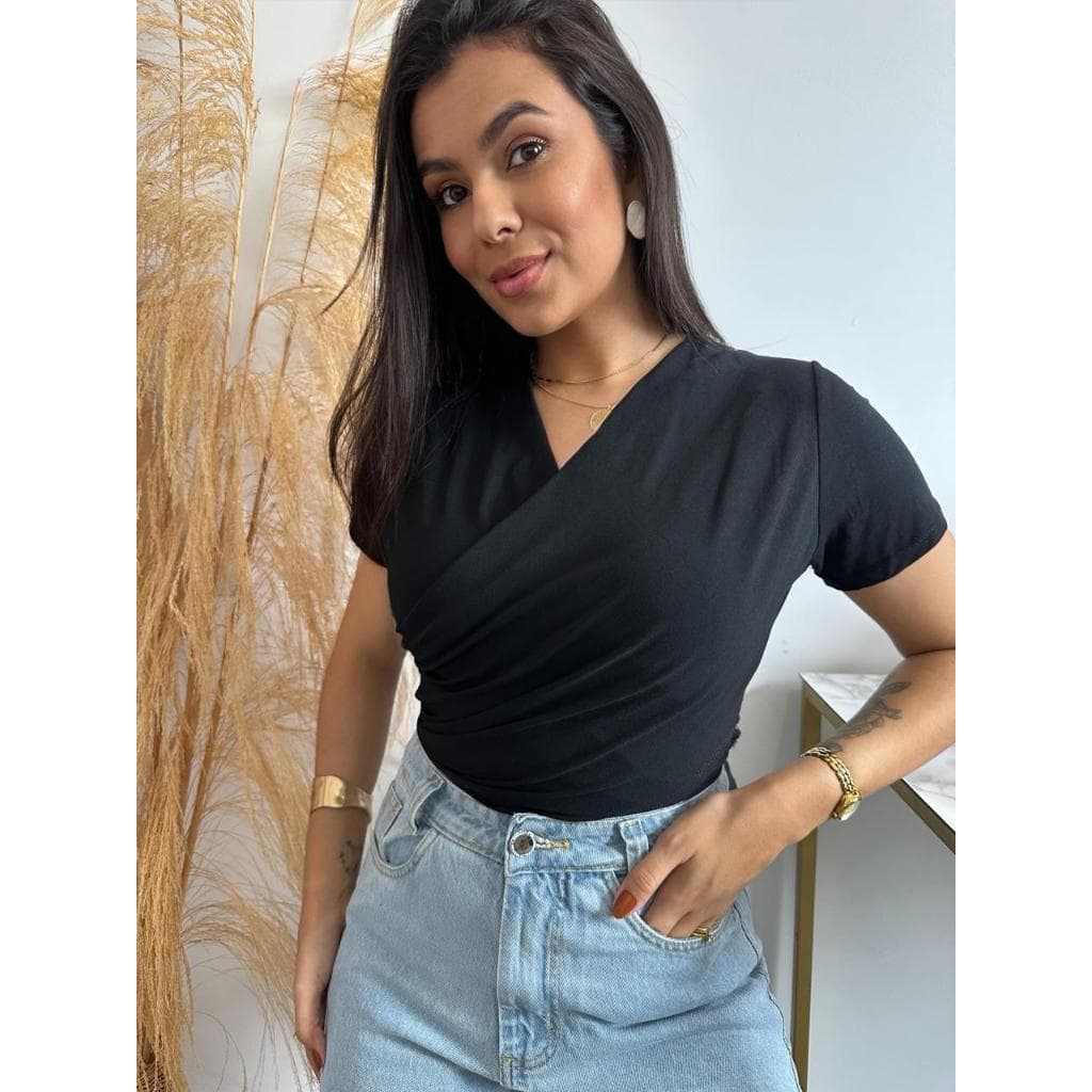 Blusa Feminina Decote Transpassado Amamentação Blusinha Casual Elegante