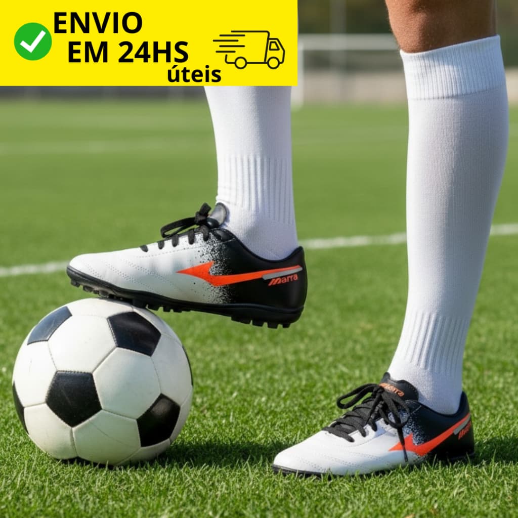 Chuteira Adulto Society e Futsal Masculina Leve Trava Baixa Fut7 Salão Promoção Entrega Rápida