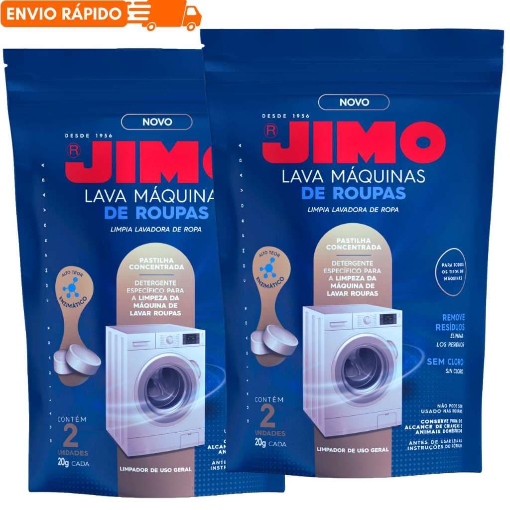 Pastilha Limpa/Lava MÁQUINAS DE ROUPAS Jimo C/2 Unidades 20g cada