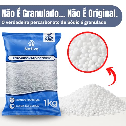 Percarbonato Granulado Original + 100% Puro Oxigênio Ativo Premium Remove Manchas Difíceis e Devolve o Branco