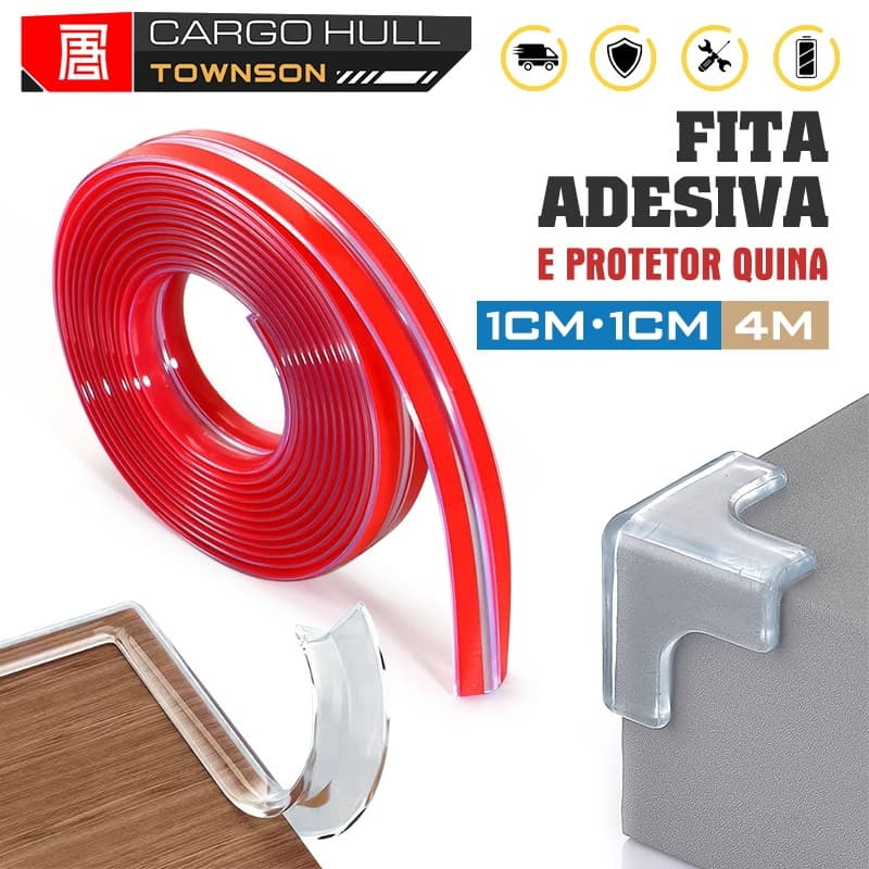 Fita Adesiva Protetor De Bordas Quina 4M E Protetor Quina Faixas Anticolisão