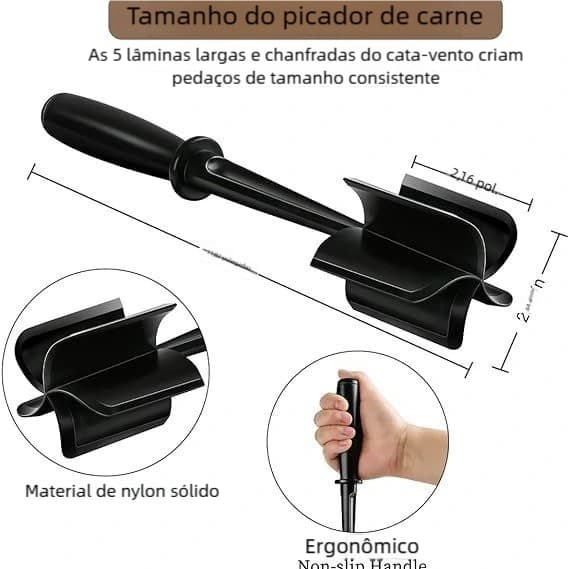 Utensílio Cozinha Trituração Separação Carne moída Lâminas Chanfradas Desfiar Frango Amassar Legumes