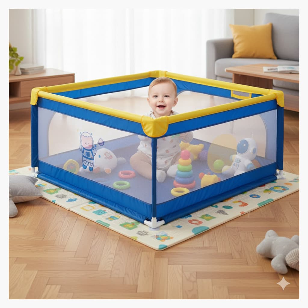 ✨【Novidades】Cercadinho Para Bebê cercado Infantil Chiqueirinho Criança Menino Menina Cercadinho com Grade 120 x 120cm
