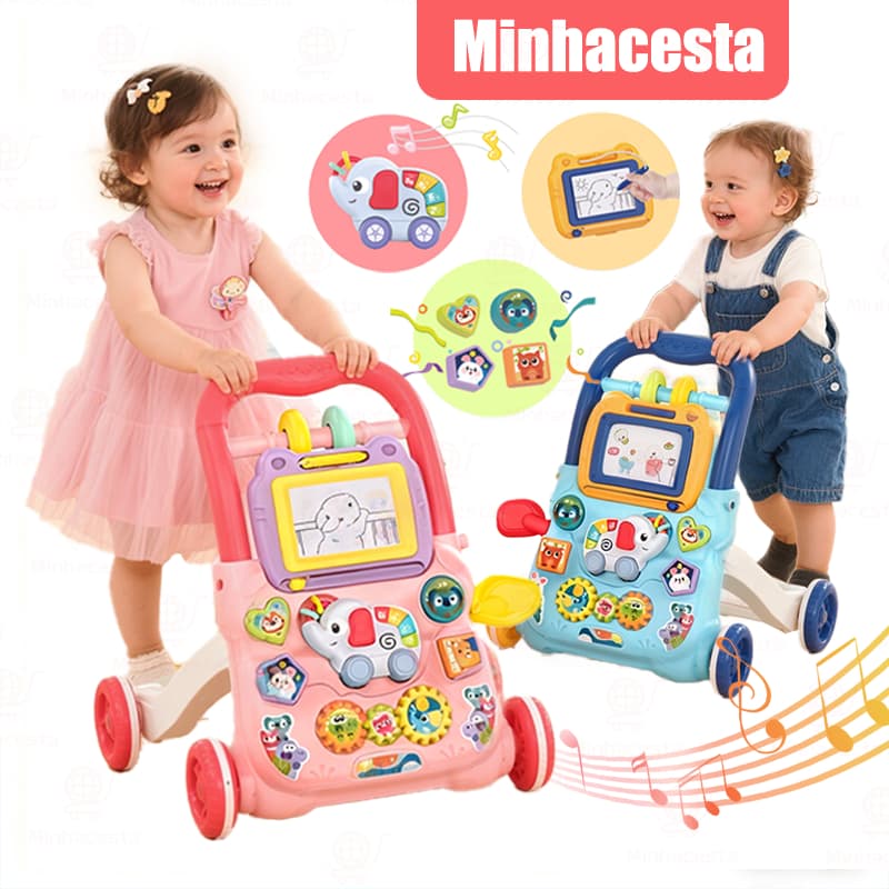 Andador Didático Bebê Empurrador Musical Didático Educativo Quadro Magico Educativo Infantil Baby