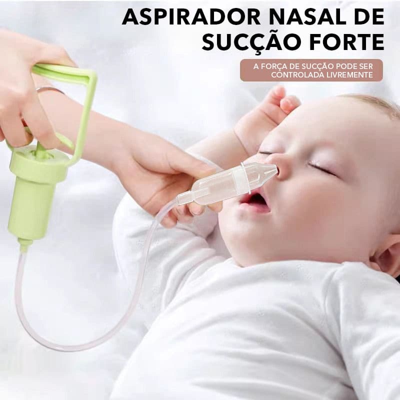 Aspirador Nasal de Sucção para Bebê Recém-Nascido | Silicone Seguro, Fácil Limpar, Sem Dor