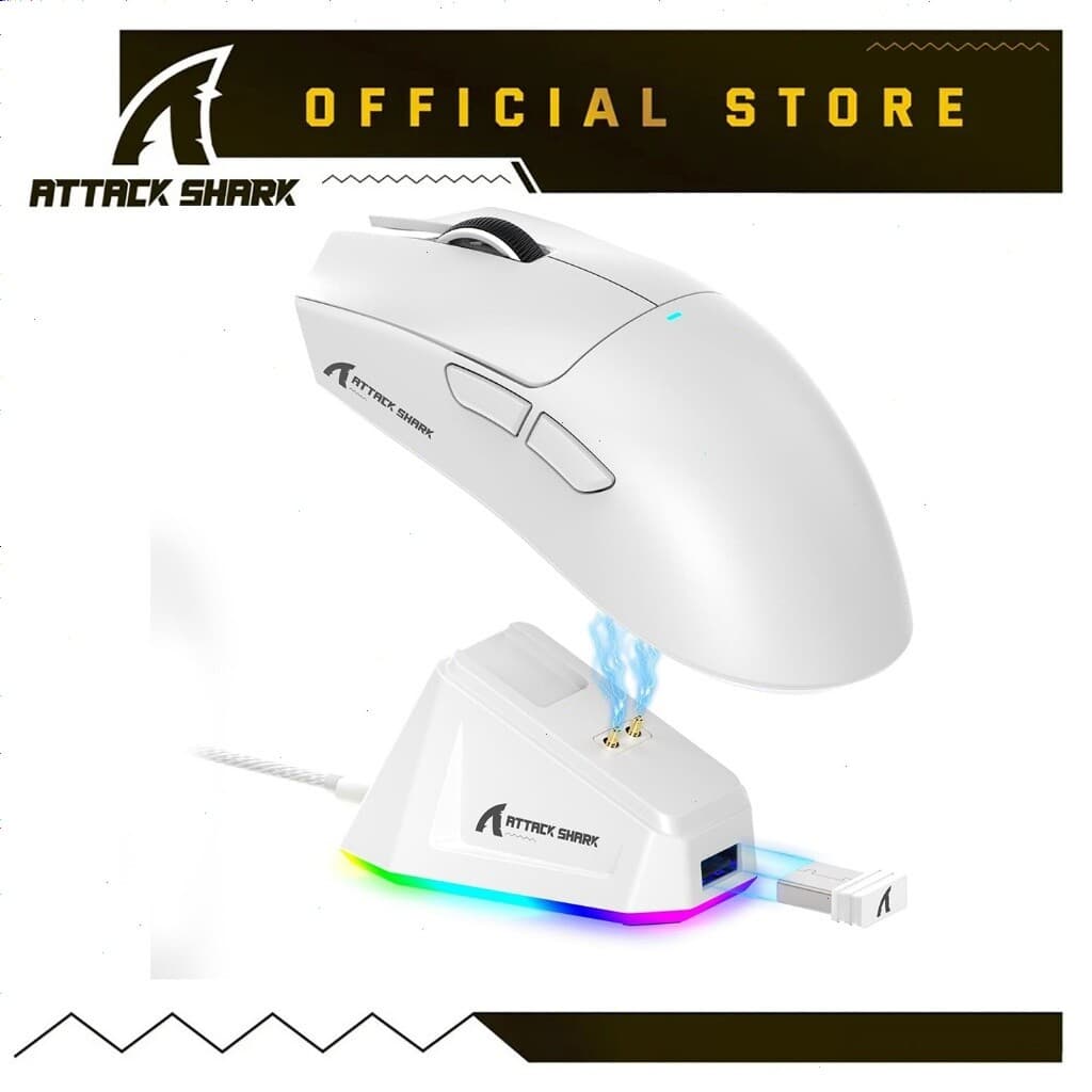 ATTACK SHARK X11 Gaming Mouse with Magnetic Charging Dock, PixArt PAW3311 Gaming Sensor, BT/2.4G Wireless/Wired