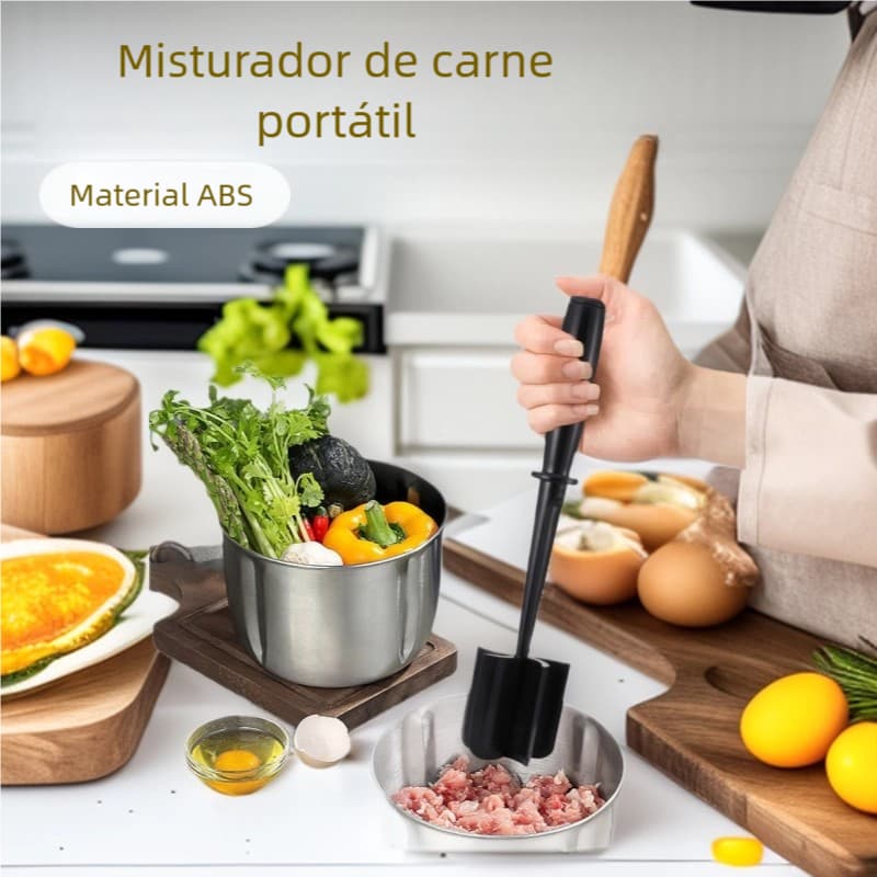 Utensílio de Cozinha para Trituração e Separação - Lâminas Chanfradas para Carne Moída e Frango