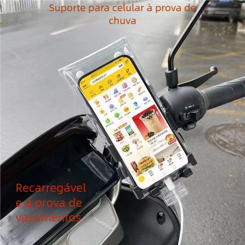 Capa de Telefone Recarregável À Prova D'água - Bolsa Protetora com Bateria Integrada e Tela Sensível ao Toque