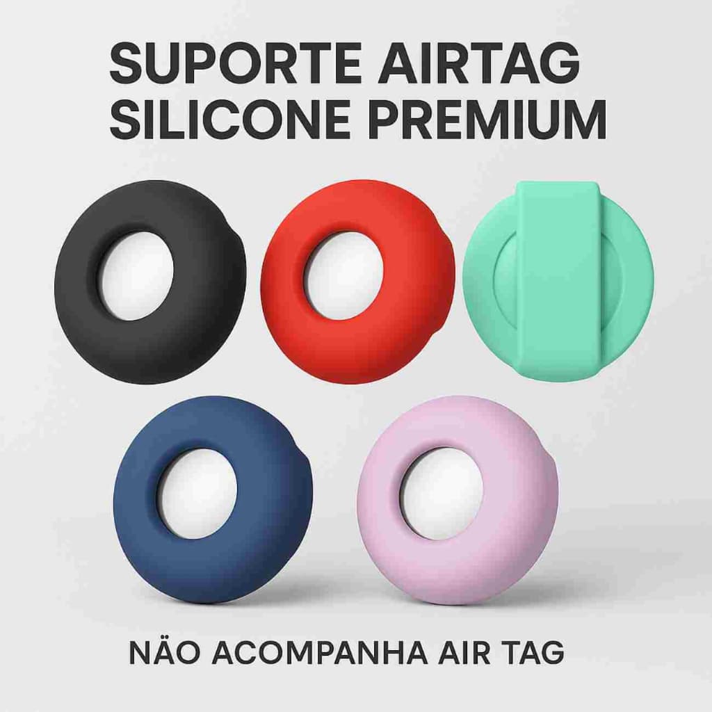 Capa Airtag Kit 1/2 Unidades Pet Antiperda Silicone Reforçado p/ Gato Cachorro Mochilas Malas Idosos