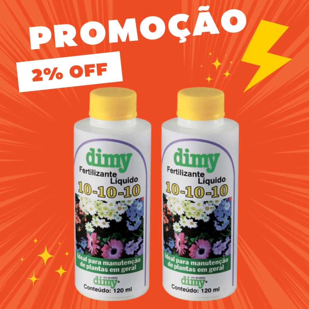 Kit 2 Fertilizante Adubo Liquido NPK 10-10-10 Dimy - Rende 24 LITROS