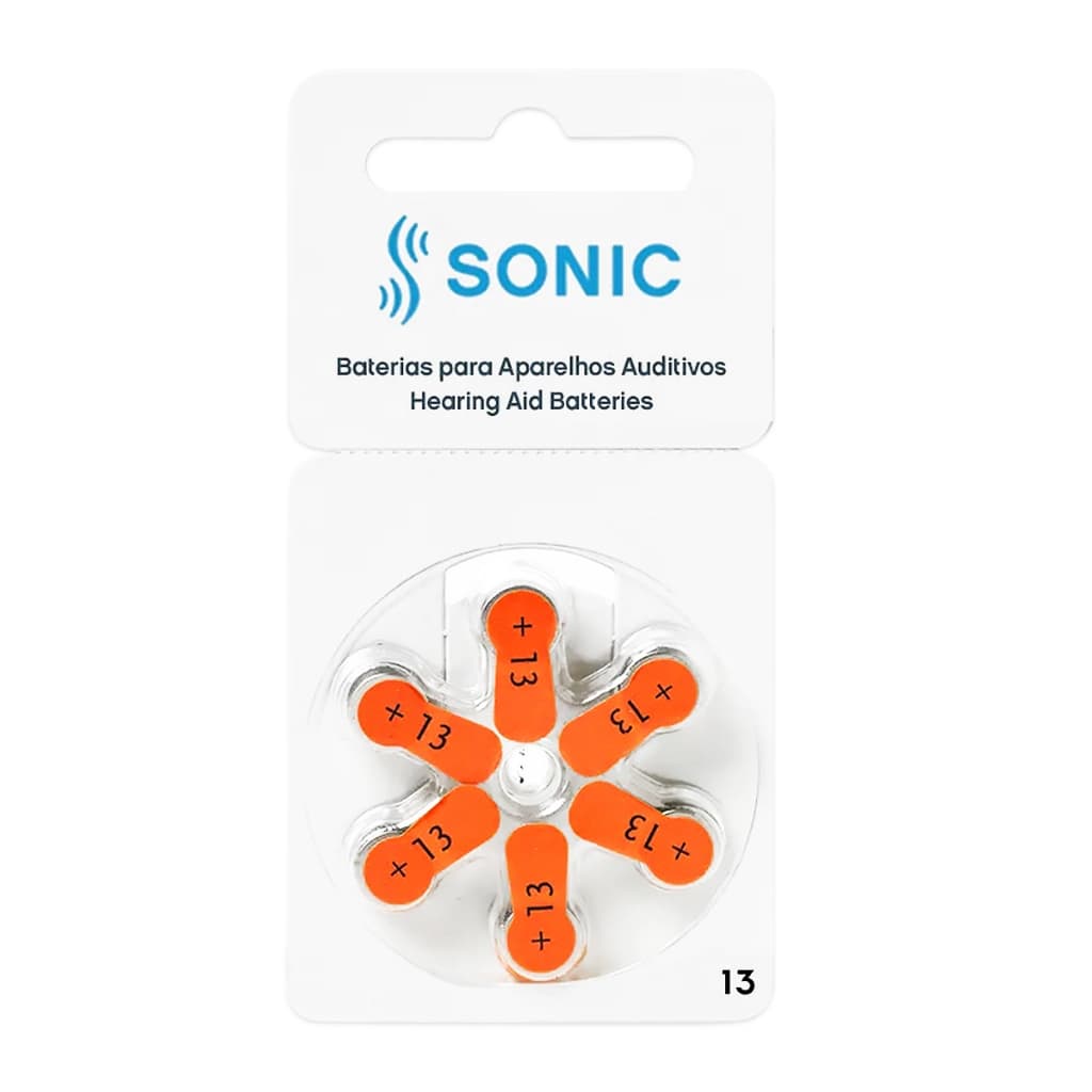 6 Pilhas Baterias Aparelho Auditivo 13 Pr48 - Sonic