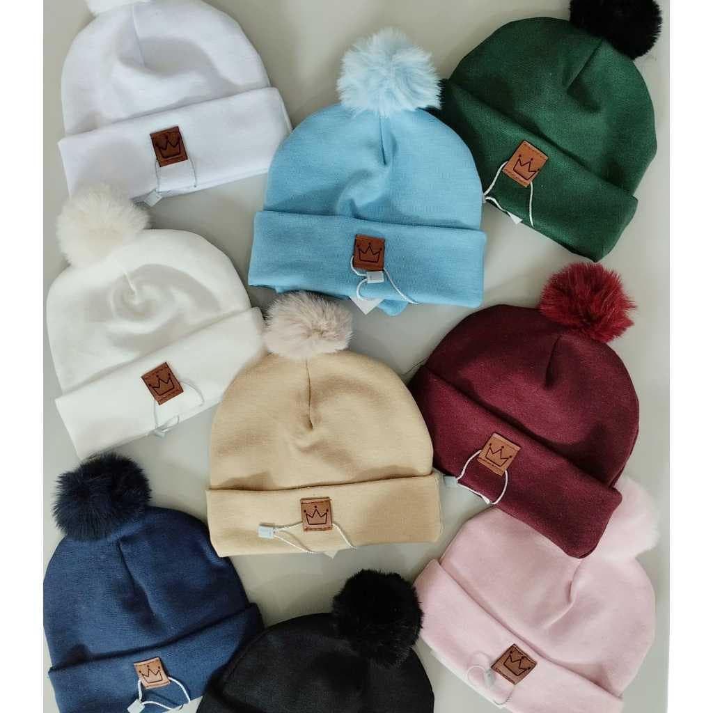 Touca de bebê RN, Kit com uma Touca e um par de Luva, Algodão Premium