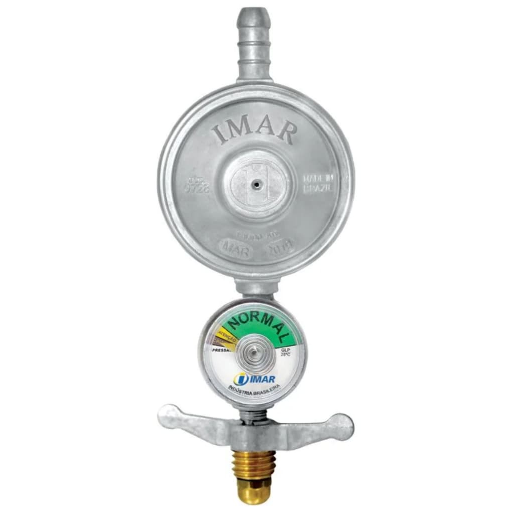 Registro Regulador Gás de Cozinha Com Manometro para Botijão Domestico Fogão Cooktop Forno