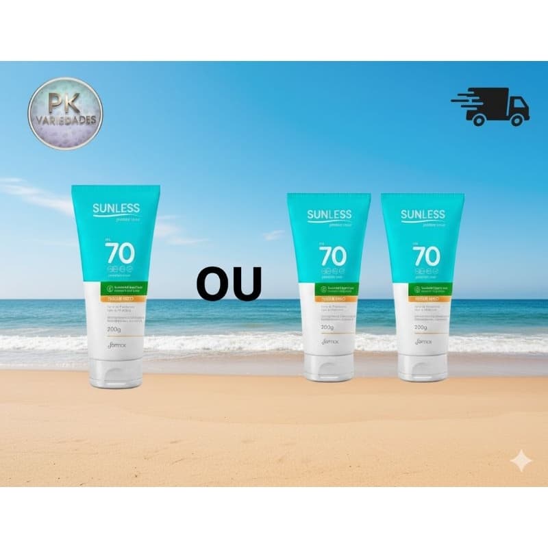 1 OU 2 UNIDADES PROTETOR SOLAR SUNLESS FPS70 200G
