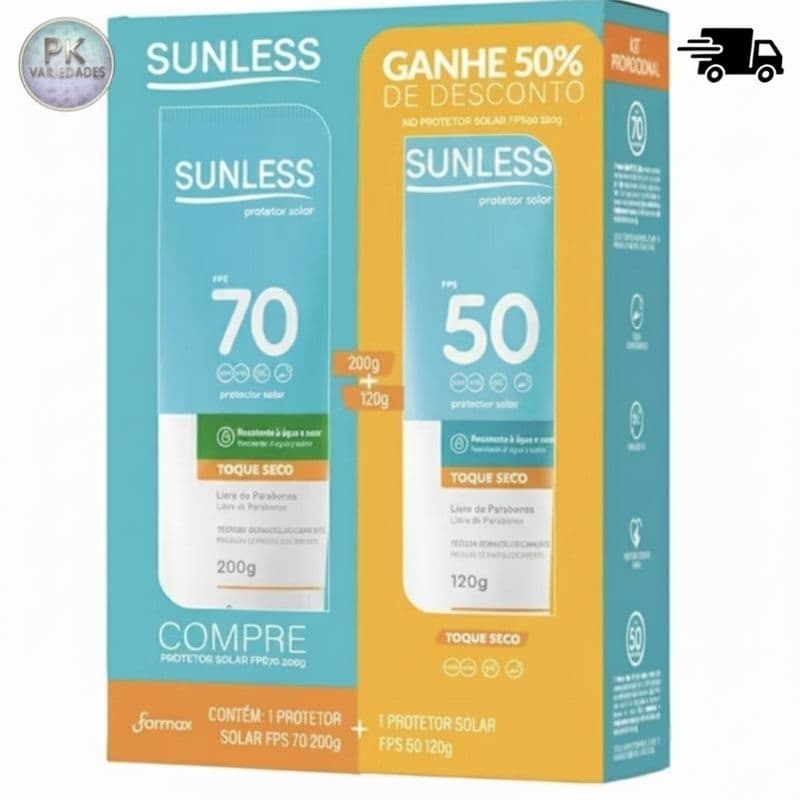 KIT PROTETOR SOLAR SUNLESS FPS70 200G+FPS50 120G