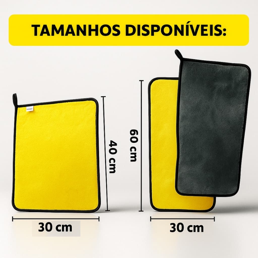 Pano Flanela Microfibra Limpeza Automotiva Dupla Toalha Carro Moto Premium