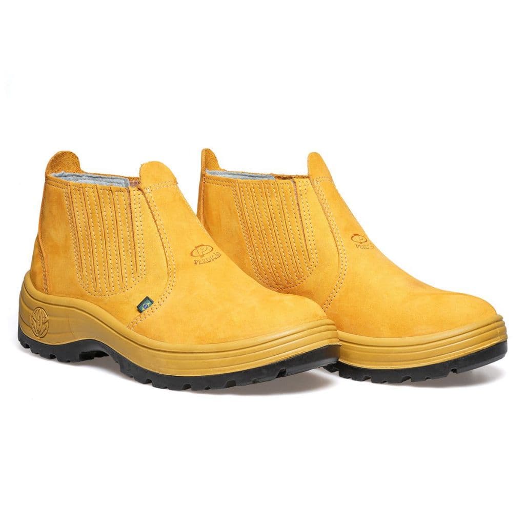 BOTINA DE PU BI DENSIDADE COM CA, COURO NOBUCK, CONFORTAVEL