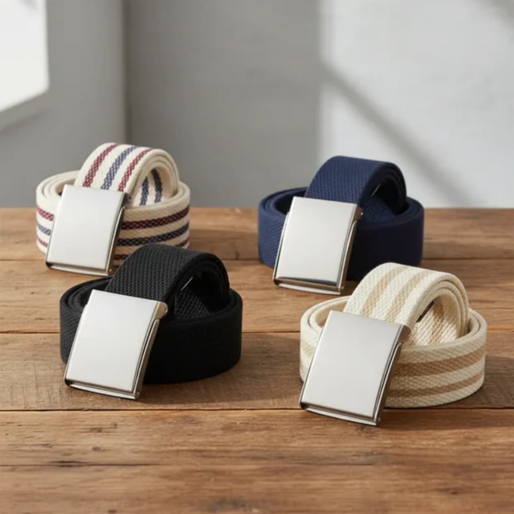 Cinto Infantil Masculino Lona Fivela Ajustável Correia Simples Várias Cores Menino Criança Casual