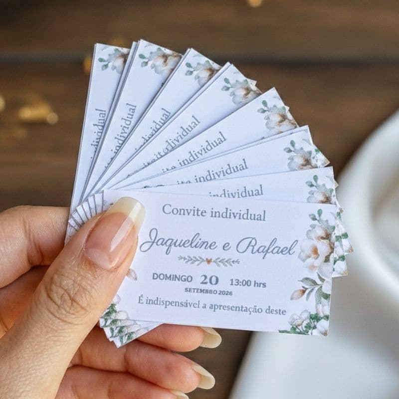 convite individual personalizado para casamento e festas| cartão de entrada para eventos