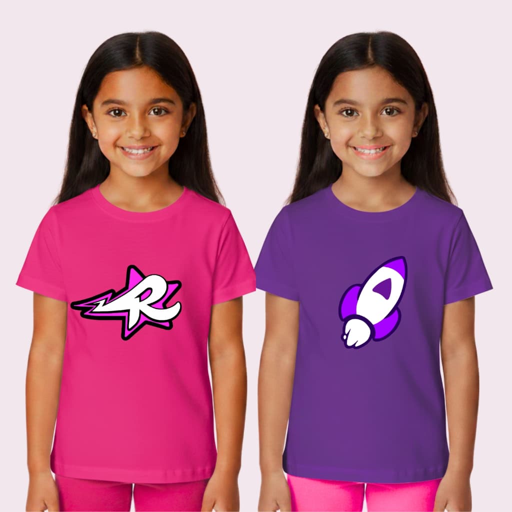 kit 2 Camiseta Infantil Menina Emily Vick Katlen Os Rosas Novo Elemento Youtube Estrela Foguete