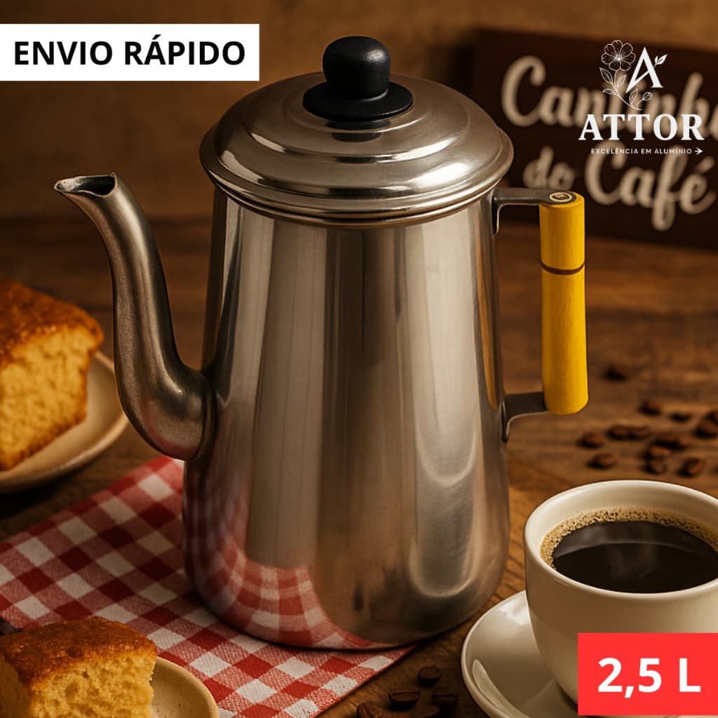 BULE N10 2,5 L ALUMÍNIO RETRÔ CANTINHO DO CAFÉ CHÁ LEITE