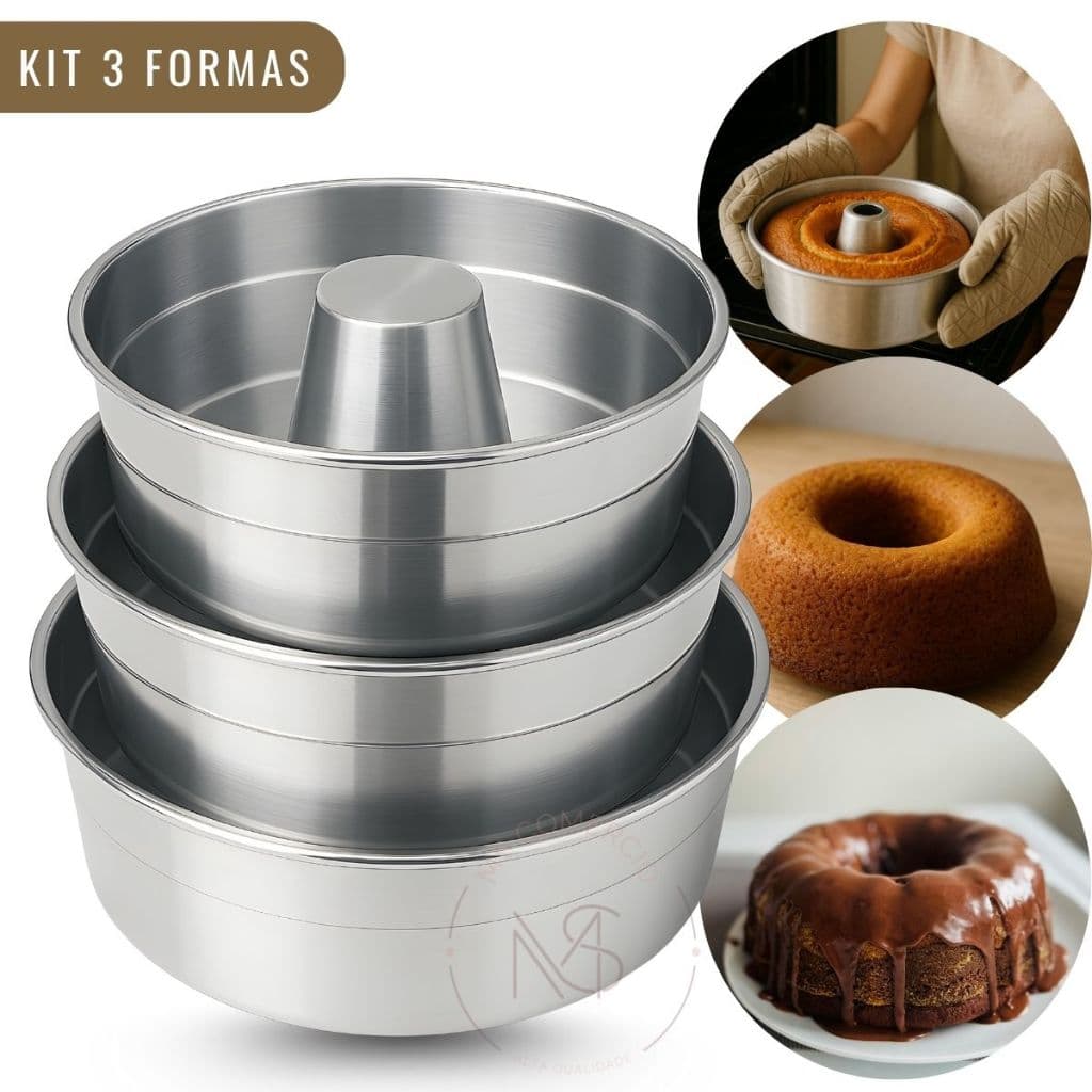 Formas de Bolo Redonda Pudim Assadeira Tamanhos 15,18,20,22,24,26
