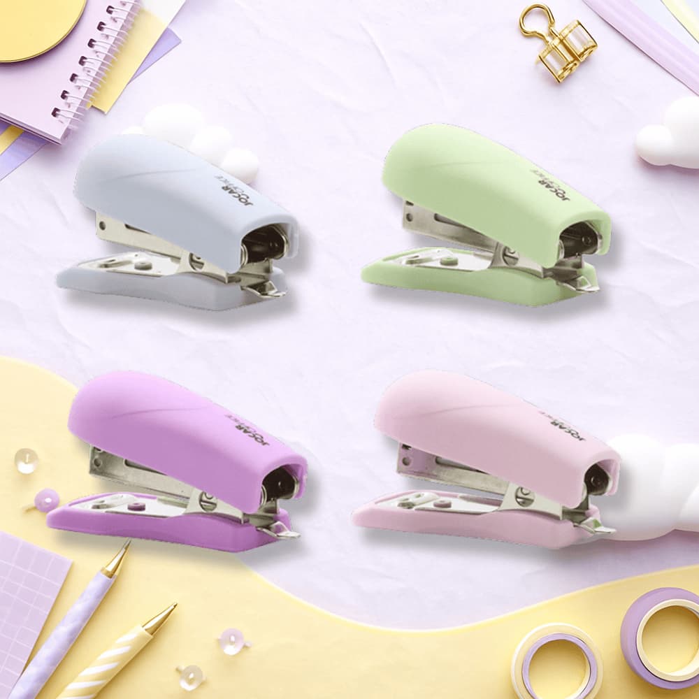 Mini Grampeador de Mesa | Pequeno e Portátil | Cores Sortidas