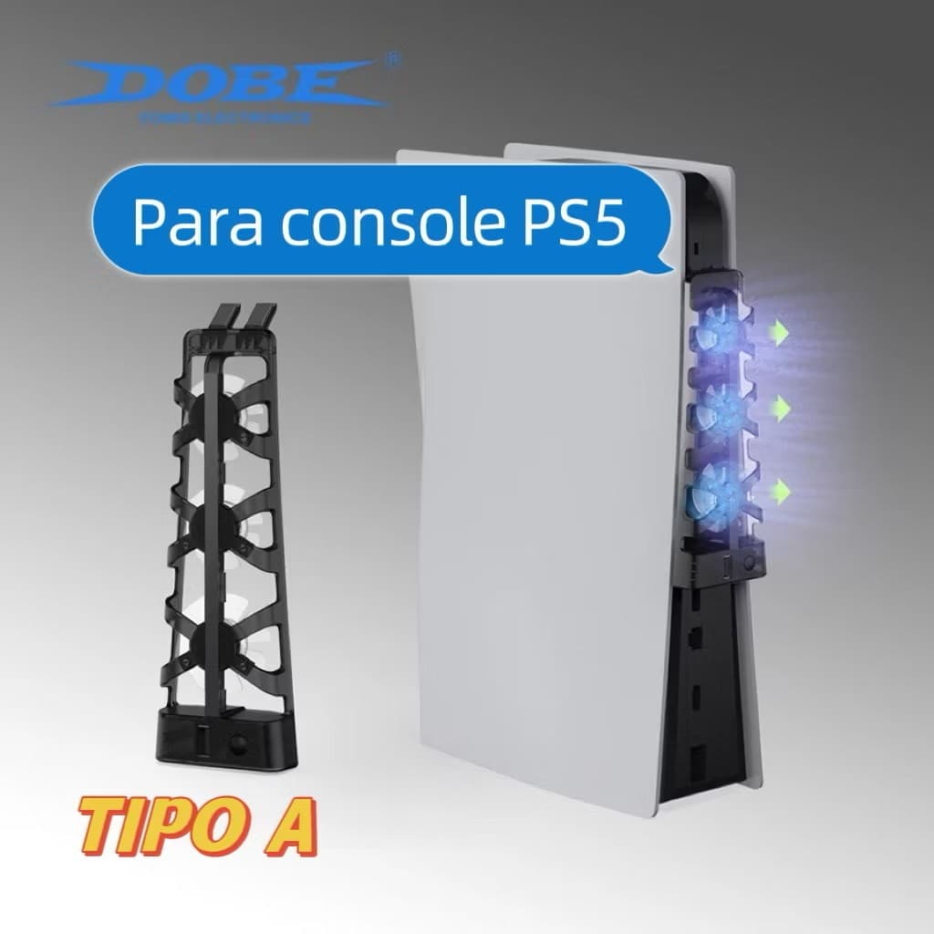 Adequado Para O PS5 Host Cooling Fan Playstation 5 Radiador Azul Traseiro DOBE/ Ventilador DOBE PS5 Slim Cooling Fan