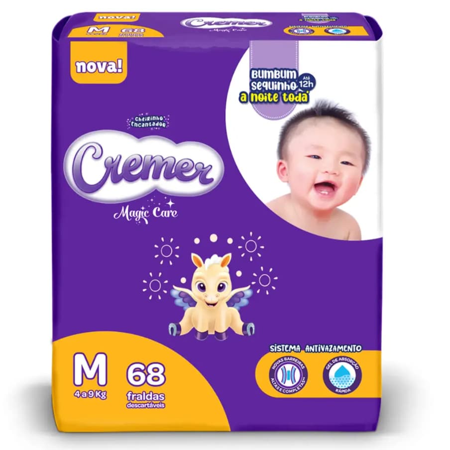 Fralda Cremer Hiper M 68 Unidades