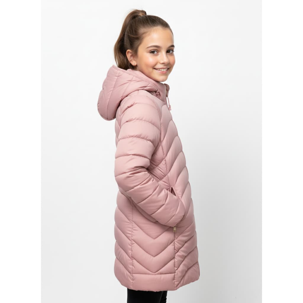 Parka Puffer Infantil Feminina com Capuz Frio intenso Forrada por dentro Varias Cores
