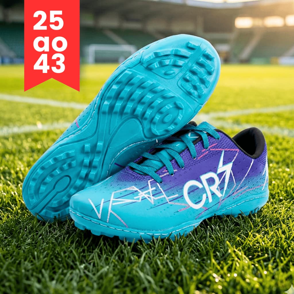 Chuteira CR7 Masculina Society Adulto Infantil Profissional Campo Jogo Treino Antiderrapante Envio 24h