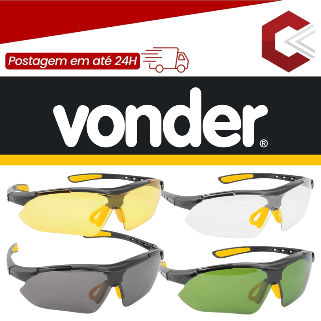 Óculos De Segurança Proteção Epi Anti Risco Trabalho Esporte E Lazer Vonder Boxer CA 42892